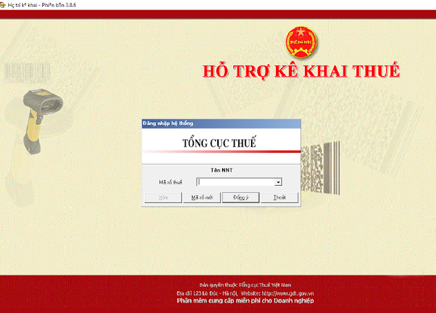 Đăng nhập phần mềm HTKK của Tổng cục Thuế.