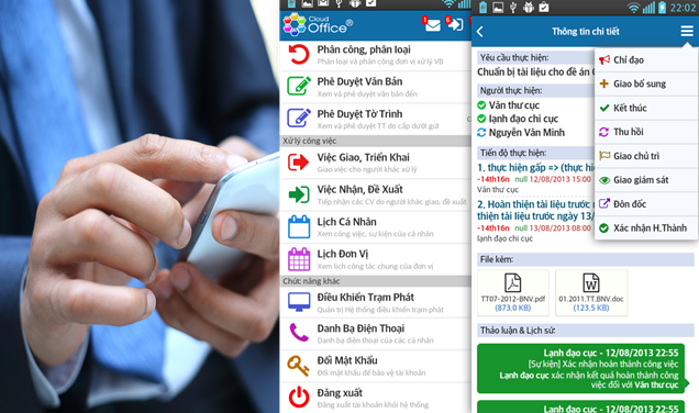 CloudOffice - Điều hành công việc từ xa bằng thiết bị thông minh Smartphone